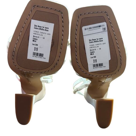 Vince Camuto Kressila Rhinestone Detail Strappy Asymmetrical Flared Heel NEW 7.5 - Picture 10 of 11